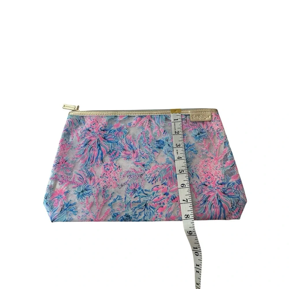 Lilly Pulitzer Makeup Case Travel‎ Toiletries Bag Clear Plastic Floral NWOT